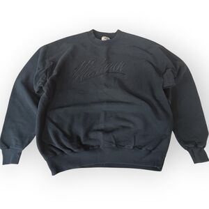 90s Jerzees Michigan Wolverines Navy Embroidered Crewneck Sweater - XL